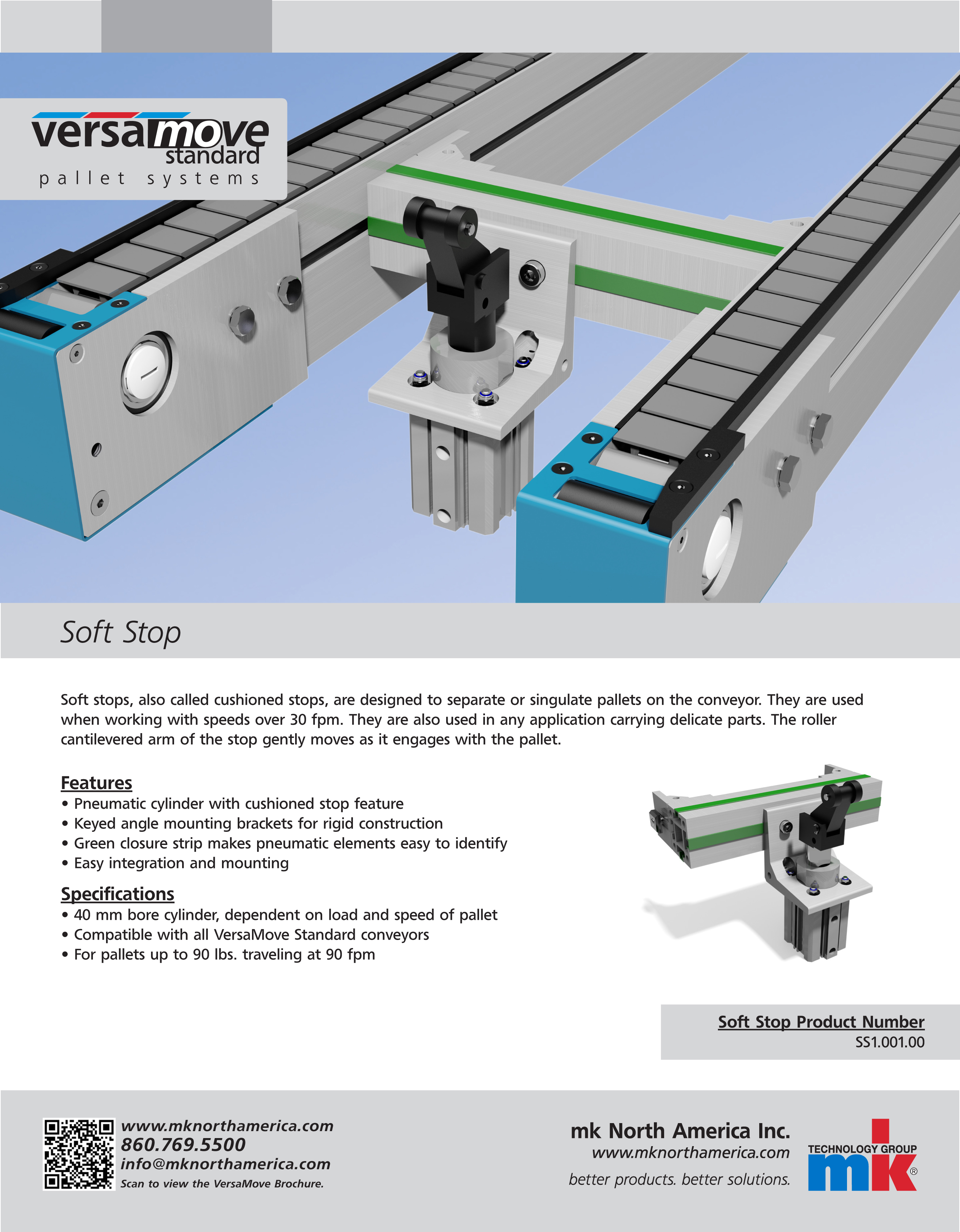 Pallet Soft Stops | VersaMove Pallet Conveyor Systems | mk